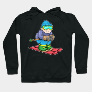 Skier with Skis & Ski pole Hoodie